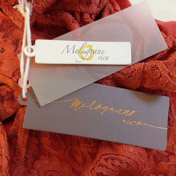 Melograno Rico Top Bodysuit Pink Coral Womens Lace Spaghetti Strap Size Small - Picture 9 of 10